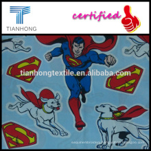 superman and super doggy logo print cotton twill silk touching thin light weight fabric for sleepwear